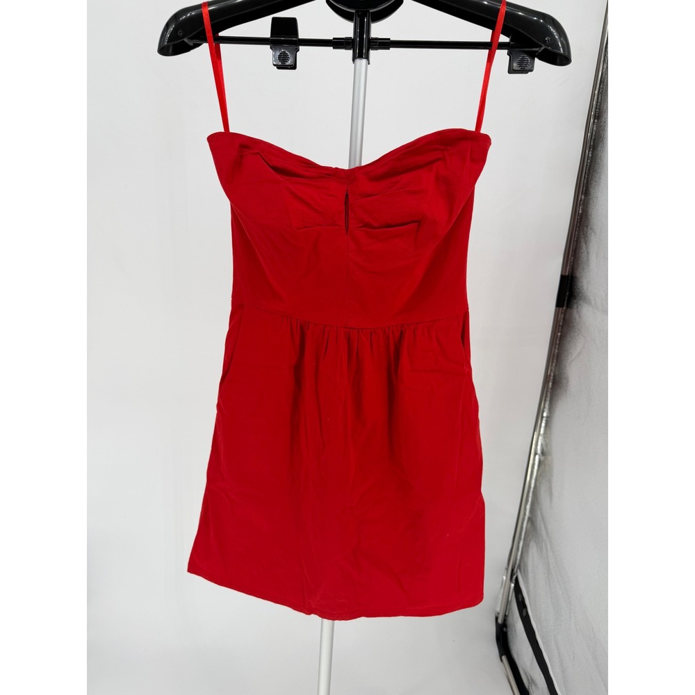 Judith March Mini Dress Womens S Red Excellent Sweetheart Keyhole Pockets